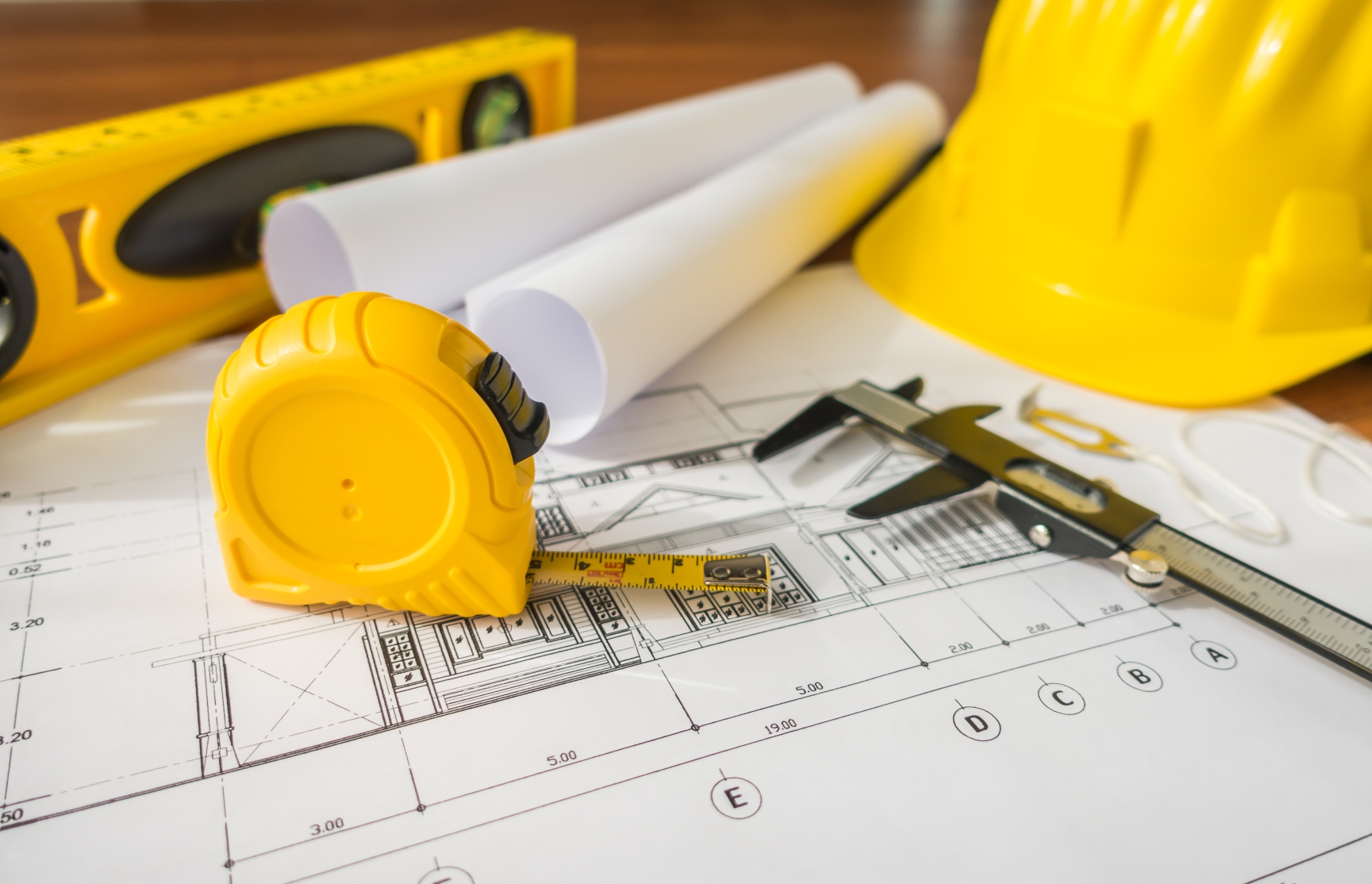 Engineering tools and architectural blueprints
